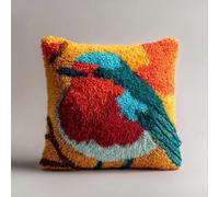 WallustrioaW Kit Point Noué Á Faire Coussin Broderie Debutant Robin | Complet Decoration Maison Manuelle Loisir Créatif Diy Latch Hook Kit 43 X 43 Cm Embroidery