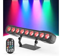 Wallwasher Éclairage de Scène 60W, 9 LED RGBW Projecteur à Effet avec Télécommande DMX512 Lumière de Fête Barre Stroboscope Commande vocale pour Bar DJ Disco Mariage Extérieur