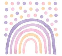 Wally Fox Stickers Muraux Enfants - Autocollants Décoratifs - Non Toxique, Sûr, de Haute Qualité - Déco Chambre Enfant - Set - Arc-en-ciel violet L + 50 pcs points/pois