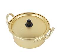 Walmeck Pot à Nouilles Ramen Coréen 16cm 20cm, Marmite en Alliage D'aluminium avec Double Poignée, pour Flamme Nue et Poêles électriques en Céramique (20 cm)