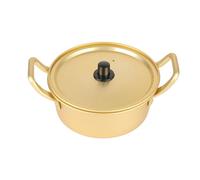 Walmeck Pot à Nouilles Ramen Coréen 16cm 20cm, Marmite en Alliage D'aluminium avec Double Poignée, pour Flamme Nue et Poêles électriques en Céramique (16 cm)