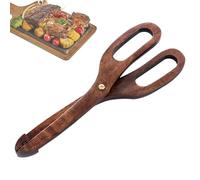Walopola Pinces en bois pour grille-, pinces à en bois - Pince Ciseaux Pince de Cuisson Pinces à Toast,Pinces de service de qualité alimentaire, pince antidérapante réutilisable pour grille-, pâtes,