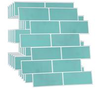 WALPLUS 3D Carrelage Adhesif Mural Cuisine 30.5x30.5cm Peler et Coller Carrelage Adhesif Mural Salle de Bain Capri Sea Glossy Crédence Adhésive Cuisine Mise à Jour Carreaux Adhesif Cuisine 6pcs
