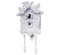 WALPLUS Horloge à Coucou Vintage Blanche de 20,2 x 37 cm avec Appel à Coucou, Simple et Tendance, Style Antique, Horloge Pendule pour la Maison, Bricolage, décoration de Bureau, Design Minimaliste,