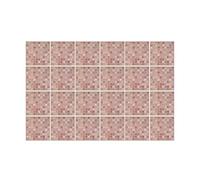 WALPLUS Lot de 24 autocollants en vinyle pour carrelage de 15 cm - Style vintage - Motif marbre rose