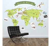 Walplus Stickers muraux Amovibles Motif Carte du Monde Vert 165 x 115 cm