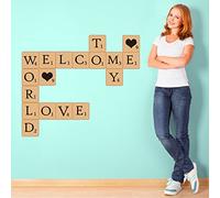 WALPLUS Stickers Muraux Decoration Murale Adhesif Mural Decoration Chambre Auto-Adhésif Résistant à l'huile Decal Home Living Wall Stickers Murals Puzzle Scrabble Family Art 59cm x 50cm 30x90cm