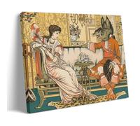 Walter Crane's 1896 Victorian Beauty And The Beast Pl. 03 - Décoration murale représentant une scène classique de dame et de bête, peinture sur toile, décoration d'intérieur, chambre à coucher