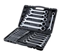 Walter Steel - Lot de 22 clés à cliquet - Clé polygonale à cliquet - 6-32 mm - Pour réparation de vélo, réparation automobile, 72 dents - Pivote à 5° - Acier Cr-V