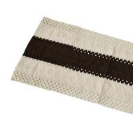 Wambere Chemin de table classique jacquard multicolore 1 mètre en coton et lin, largeur 30 cm, nappe de table, décoration de table, pour cuisine, salle à manger, décoration de la maison, noir C