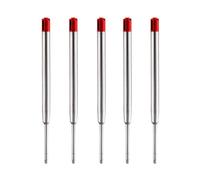 Wambere Lot de 6 recharges pour stylo à bille - En métal - Pour stylo à bille - Pour le format G2 - 1,0 mm - Recharge universelle - Couleur d'écriture : rouge
