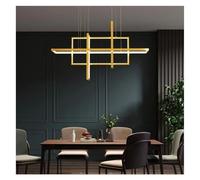 Wan Suo Lustre Moderne, Lampe à Suspension LED au Design de Style Moderne Compatible with Salle à Manger, Cuisine, Bar, Salon. à ., Lustre Noir, Lampes à Suspension(Gold,4 Ring)