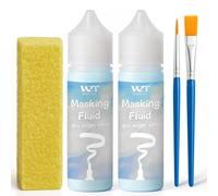 WAN2TLK Liquide de masquage pour peinture à l'aquarelle 120 ml Bleu avec un pinceau et une gomme, Séchage rapide Facile à déchirer N'abîme pas le papier Fournitures d'art de peinture professionnelles