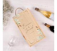 Wanapix | Coffret Vin en Bois Personnalisé avec Photo et Texte | Caisse Bois Vin | Coffret Cadeau Vin | Double - 20,5x38 x10,5 cm | Bouteille non incluse | 100% Personnalisé