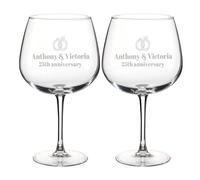 Wanapix | Pack 2 Verres Gin Tonic/Ballon/Cocktail Personnalisable | Rings