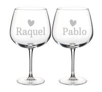 Wanapix | Pack 2 Verres GinTonic/Ballon/Cocktai Personnalisable avec Nom | Compatible lave-vaisselle
