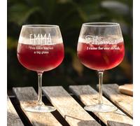 Wanapix | Pack 2 Verres GinTonic/Ballon/Cocktail Personnalisable avec Texte | Compatible lave-vaisselle