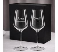 Wanapix | Verres à Vin Personnalisés | Cadeau pour Couples | Verre à Vin en cristal gravés | Cristal Bohème personnalisables | Texte