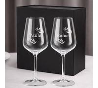 Wanapix | Verres à Vin Personnalisés | Pour les mariages | Verre à Vin en cristal gravés | Cristal Bohème personnalisables | Name