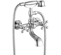 Wand-Badewannenbatterie mit Retro-Druckknopf Stilo chrom