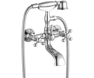 Wand-Badewannenbatterie mit Retro-Druckknopf Stilo chrom