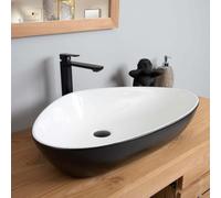 Wanda collection - Vasque en céramique Blanc et Noir Jaxon 67cm