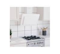 Wandafzuigkap 60 cm roestvrij staal en gehard glas wit51663