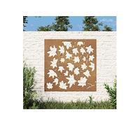 vidaXL Décoration murale jardin 55x55 cm acier corten design feuille 824480