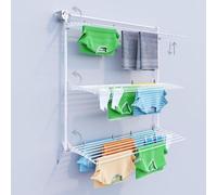 Wanddroogrek Tower - Etendoir à linge vertical escamotable pour l'intérieur et l'extérieur 152 x 52 x 137 cm (droite)