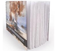 Wanderings Carnet d'Aquarelle à Feuilles Détachables - 23x30cm - Carnet d'Art Premium avec Papier Bord Frangé Fait Main 350 GSM Grain Fin pour Scrapbooking, Album Aquarelle, Carnet de Croquis