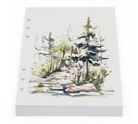 Wanderings Papier Aquarelle A5 - 300 GSM Recharge À 6 Anneaux - 8 1/4 X 5.6" - Feuilles Épaisses Blanches Non Lignées - Compatible Avec Filofax A5, 6 Trous - 30 Feuilles Aquarelle