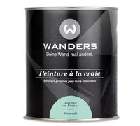 Wanders Shabby Chic Peinture à la craie, 750 ml, cascade/vert clair, peinture pour meubles de cuisine et meubles sans ponçage, peinture à la craie pour bois et plus, haute opacité, séchage rapide
