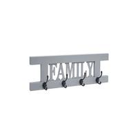 Wandgarderobe HWC-C60 Family Shabby-Look Vintage 60x21cm grau-blau