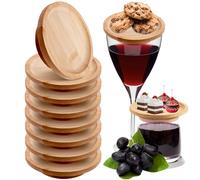 WANDGU Couvercle Charcuterie Planche: 8 Pièces Verre, Assiettes Rondes et D'Apéritif en Bois