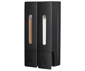 WANDGU Distributeur de savon mural : 2 pièces 400 ml Distributeur de savon sans perçage Distributeur de gel douche avec fenêtre transparente pour maison, hôtel, salle de bain Distributeur de douche