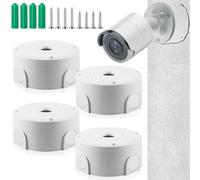 WANDGU Lot de 4 boîtes de jonction pour caméra : boîte de montage hémisphérique pour caméra de surveillance, boîte de jonction étanche pour caméra de surveillance, boîte de jonction universelle pour