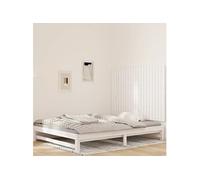 vidaXL Murale Blanc - Bois de pin massif