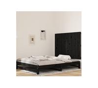 vidaXL Tête de lit murale Noir 127,5x3x90 cm Bois massif de pin