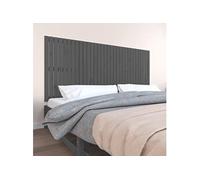 vidaXL Tête de lit murale Gris 204x3x90 cm Bois massif de pin