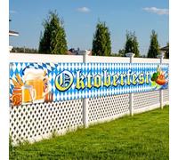 WANDIC Bannière Oktoberfest 300 x 50 cm avec Bande de 22,9 m - Fête de la bière, fête de la bière Deko für Innen & Außen - Partydekoration für Festzelt mit Traditionellen Motiven
