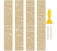 WANDIC Lot de 8 feuilles d'autocollants de transfert motif de texte imperméables pour décoration,10 x 30 cm