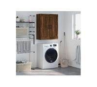 vidaXL Armoire murale 3 compartiments, poignées – Chêne marron, bois d'ingénierie 69,5x34x90 cm