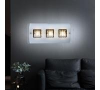 Wandlampe Globo Wandleuchte Cristal LED Chrom 3 Luminaires Couloir B 18cm