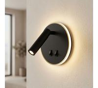 Wandlampe Wandleuchte Chambre en Noir Spot LED Réglable, 2 Interrupteurs