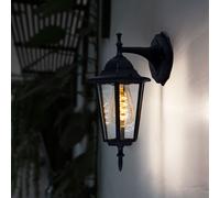 Wandlaterne Extérieur Lampe Murale Façade E27 Verre Aluminium Noir H 36 cm
