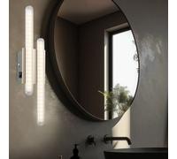 Wandleuchte Chrom Silber 2 Lampes Flurlampe 1x LED 40 cm Blanc Chaud