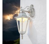 Applique murale extérieure rustique 50,5 cm de haut IP44 en blanc et or verre aluminium E27 applique murale extérieure lanterne applique murale jardin cour