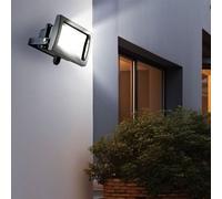 Spot de chantier lumière extérieure orientable avec spot mobile applique murale spot de cour lampe de jardin, métal, 1x LED 10W 750lm blanc froid, DxH 11,5x15cm