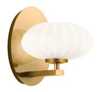 Wandleuchte Salle de Bains LED Dimmable Or Acier Verre IP44, 17,9 x 20,3 cm