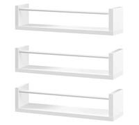 Wandregal - Ensemble de 3 étagères flottantes - Fixation murale - Bois - Rangement décoratif - Blanc